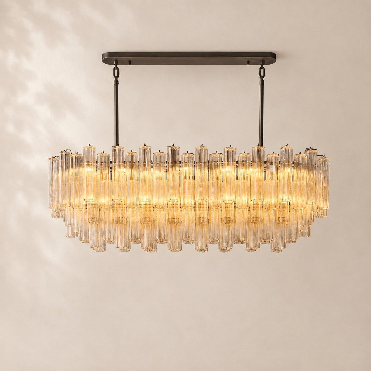 Trovelli Glass Linear Chandelier 54"