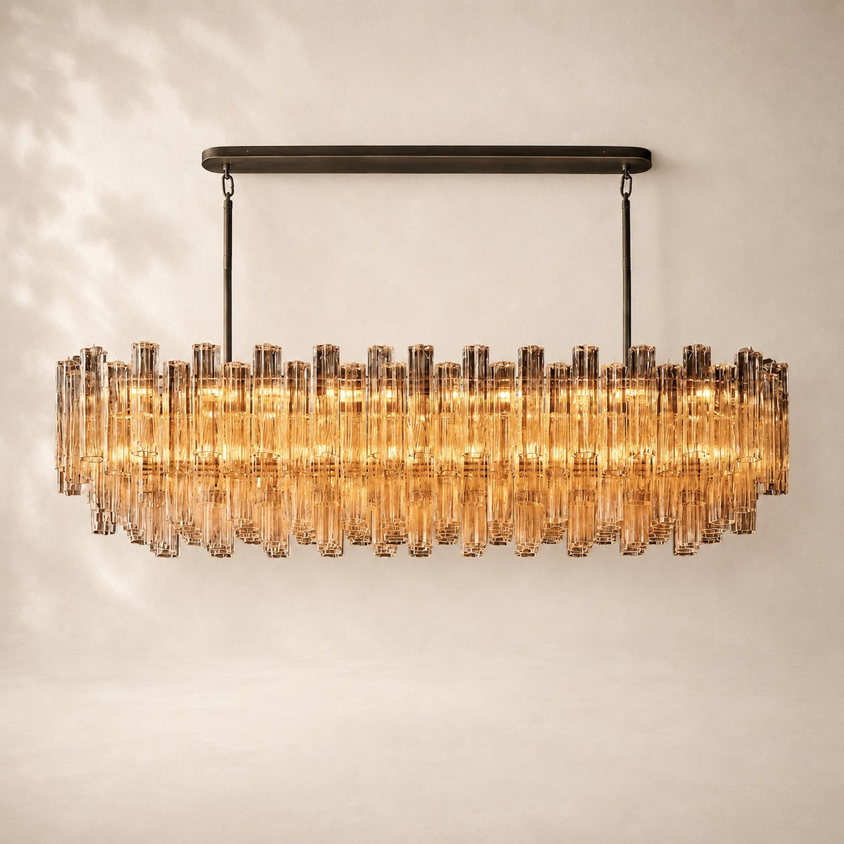 Trovelli Glass Linear Chandelier 73"