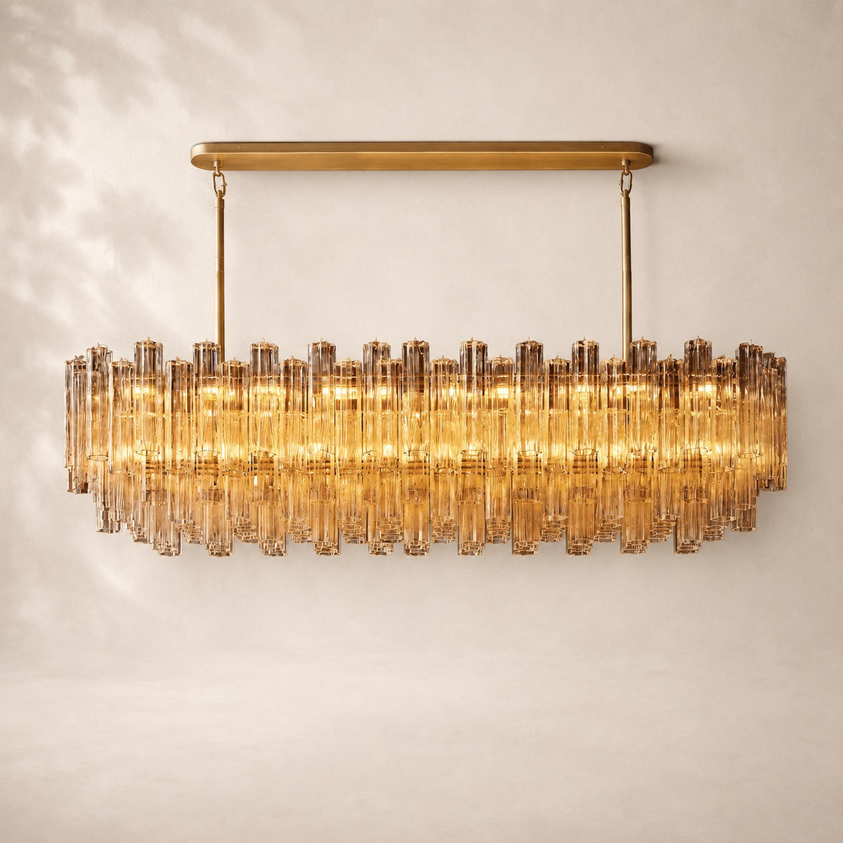Trovelli Glass Linear Chandelier 73"