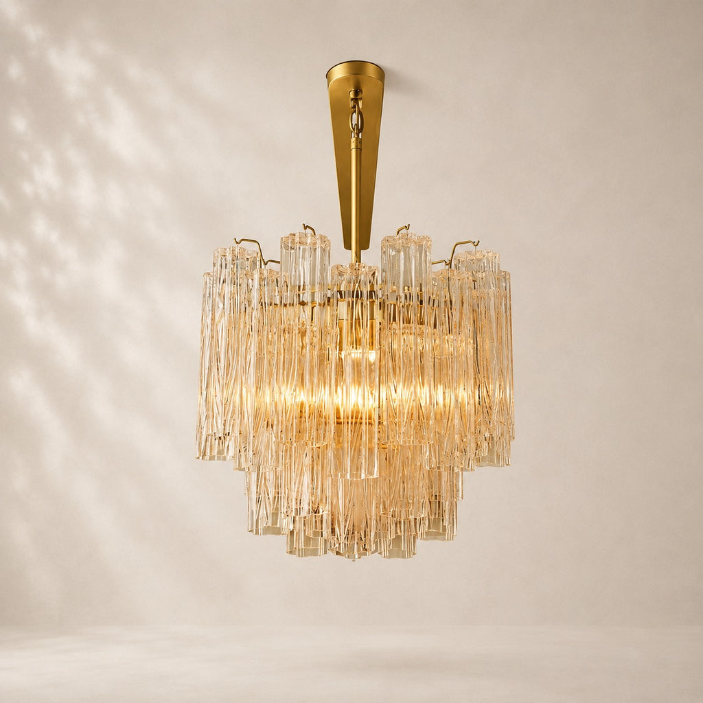 Trovelli Glass Linear Chandelier 86"