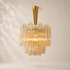 Trovelli Glass Linear Chandelier 86"