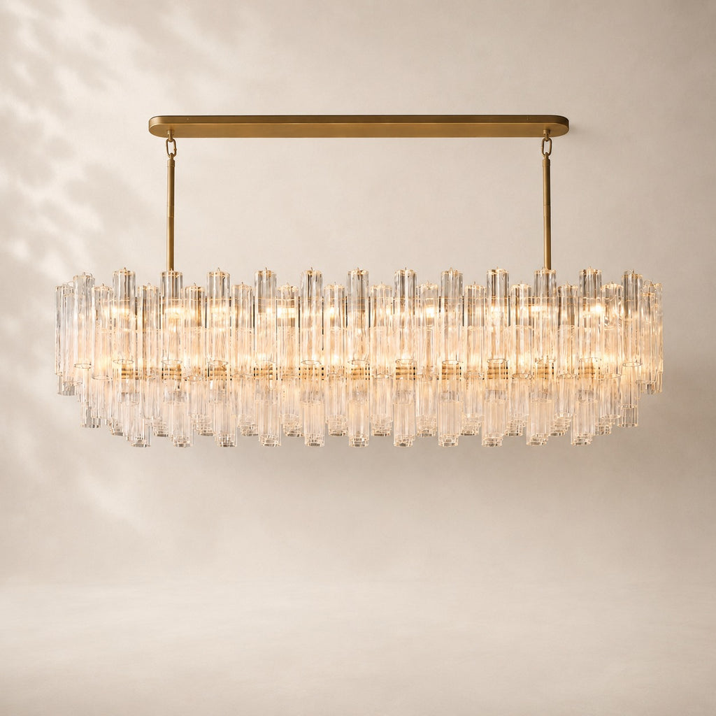 Trovelli Glass Linear Chandelier 86"