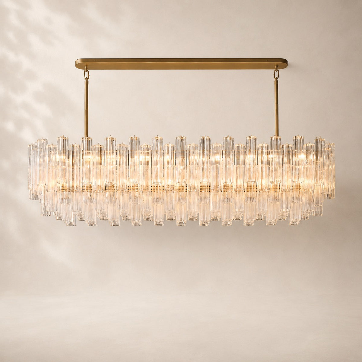 Trovelli Glass Linear Chandelier 86"