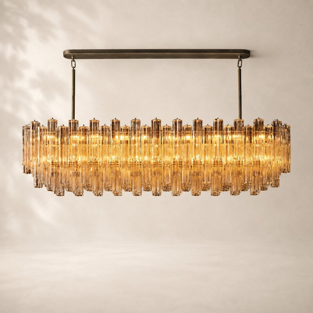 Trovelli Glass Linear Chandelier 86"