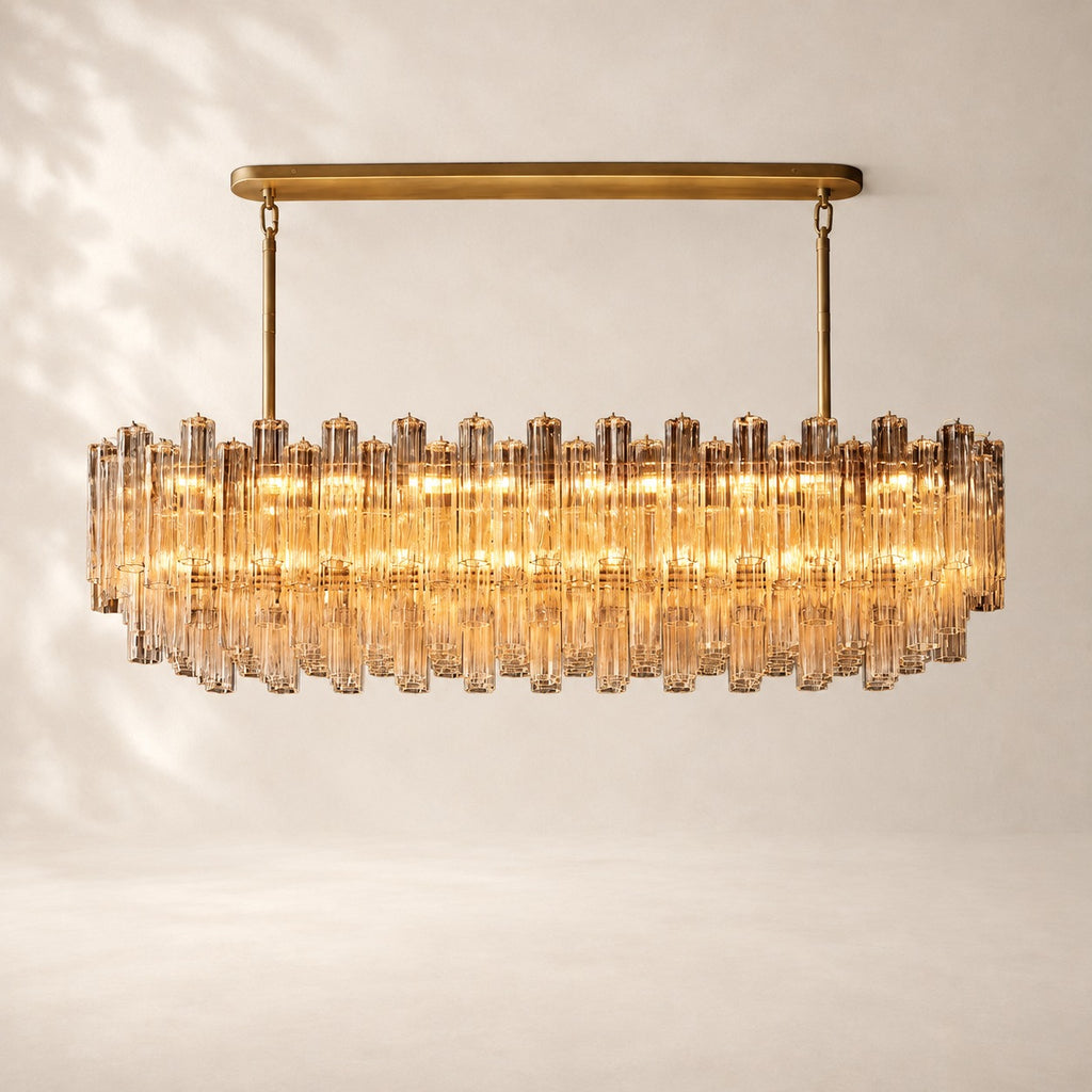 Trovelli Glass Linear Chandelier 86"