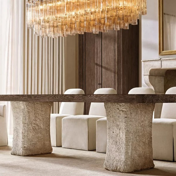 Trovelli Glass Linear Chandelier 86"