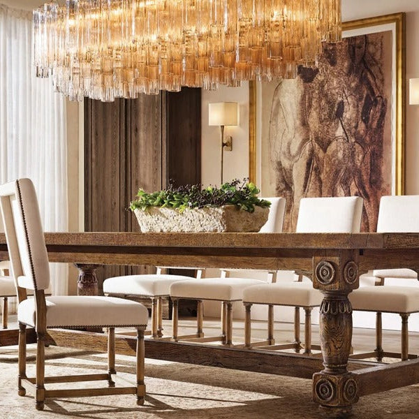 Trovelli Glass Linear Chandelier 86"