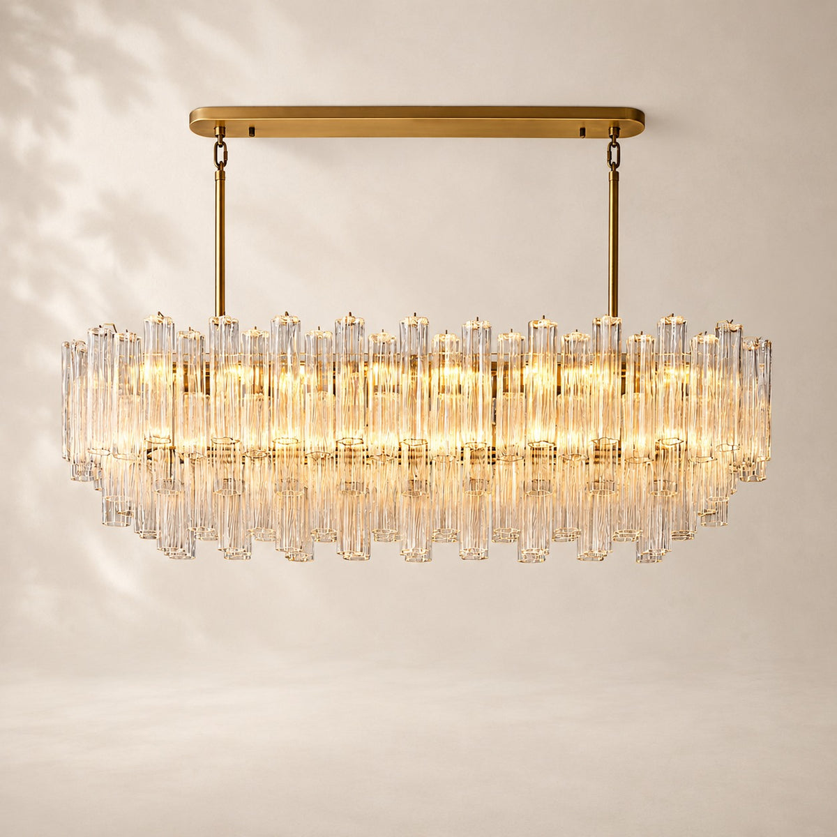 Trovelli Glass Linear Chandelier 73"