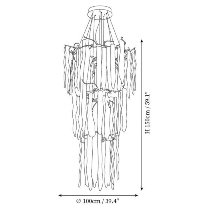 Ice drop Glass Tiered Branch Chandelier