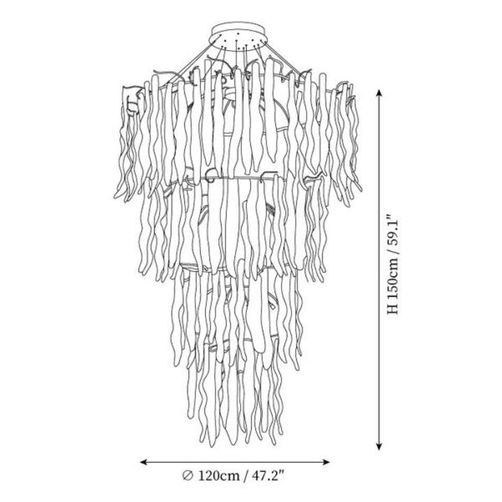 Ice drop Glass Tiered Branch Chandelier