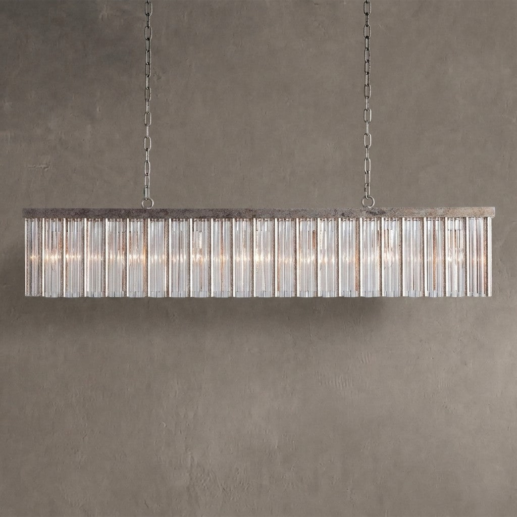 Facetveil Rectangular Chandelier 56"