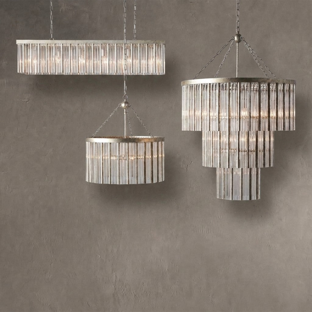 Facetveil Rectangular Chandelier 56"