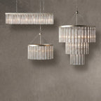 Facetveil Rectangular Chandelier 56"