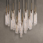 Rillchime Fluted Glass Round Chandelier