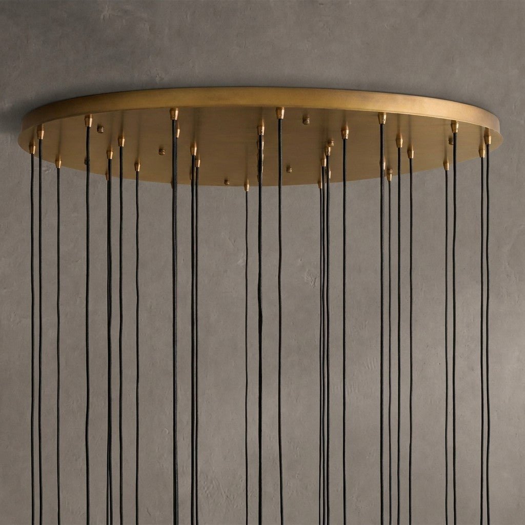 Rillchime Fluted Glass Round Chandelier