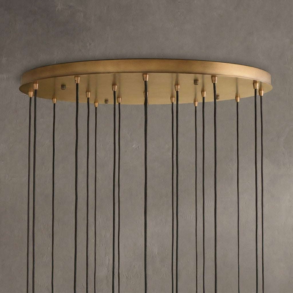Rillchime Hammered Glass Round Chandelier
