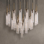 Rillchime Hammered Glass Round Chandelier