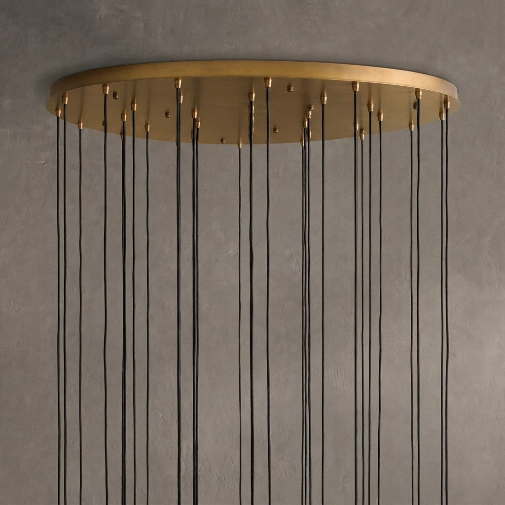 Rillchime Hammered Glass Round Chandelier