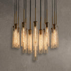 Rillchime Hammered Glass Round Chandelier