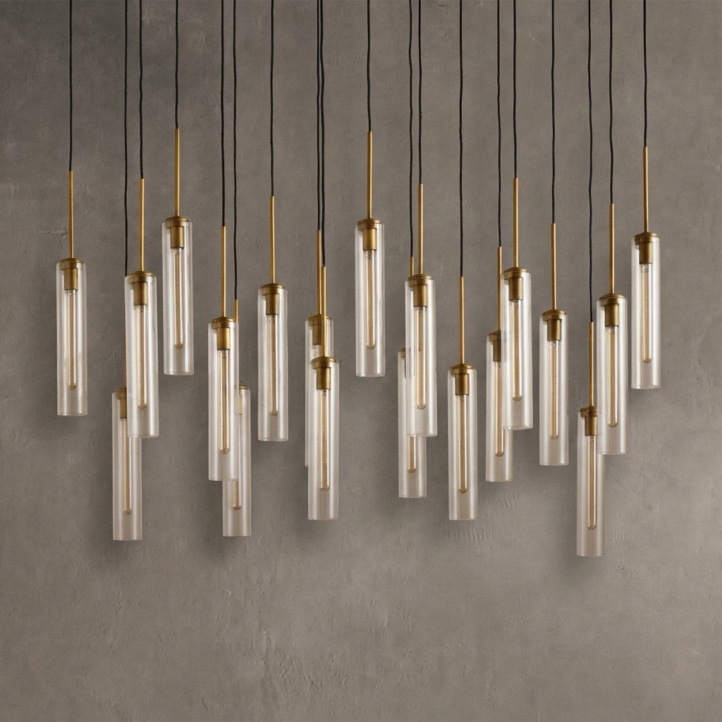 Rillchime Linear Fluted Glass Chandelier