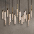 Rillchime Linear Hammered Glass Chandelier