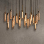 Rillchime Linear Hammered Glass Chandelier