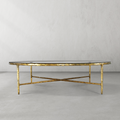 Thadson Metal Glass Round Coffee Table 36" 55"