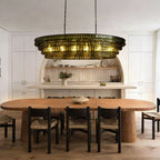 Frostweft Glass Oval Chandelier 54''65''