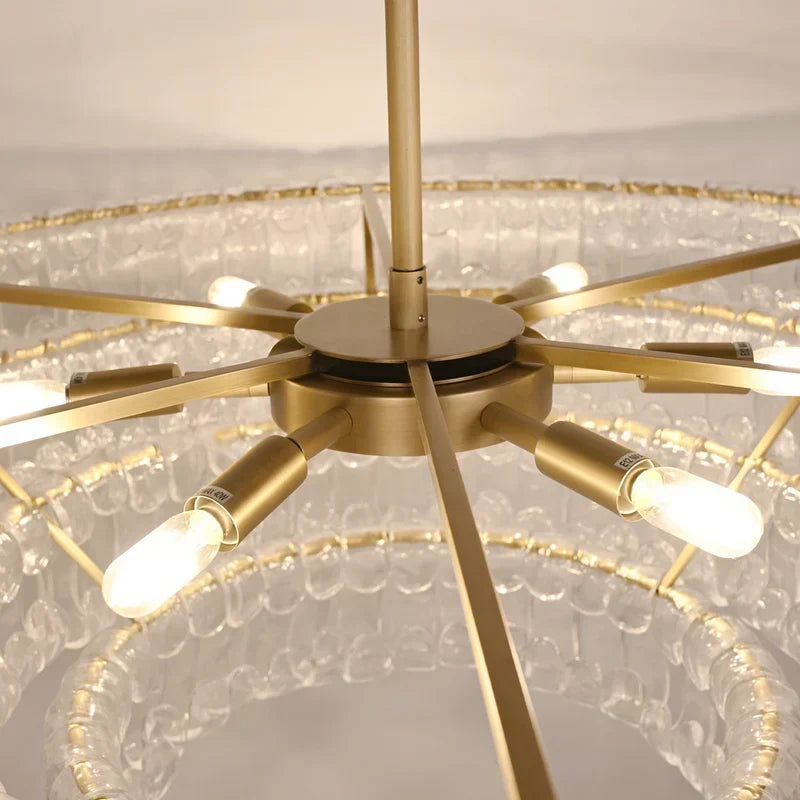 Frostweft Glass Oval Chandelier 54''65''
