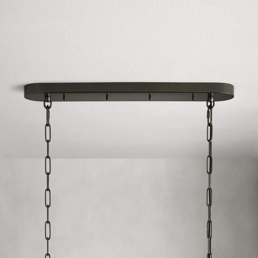Frostweft Glass Oval Chandelier 54''65''