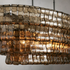 Frostweft Glass Oval Chandelier 54''65''