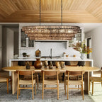 Frostweft Glass Oval Chandelier 54''65''