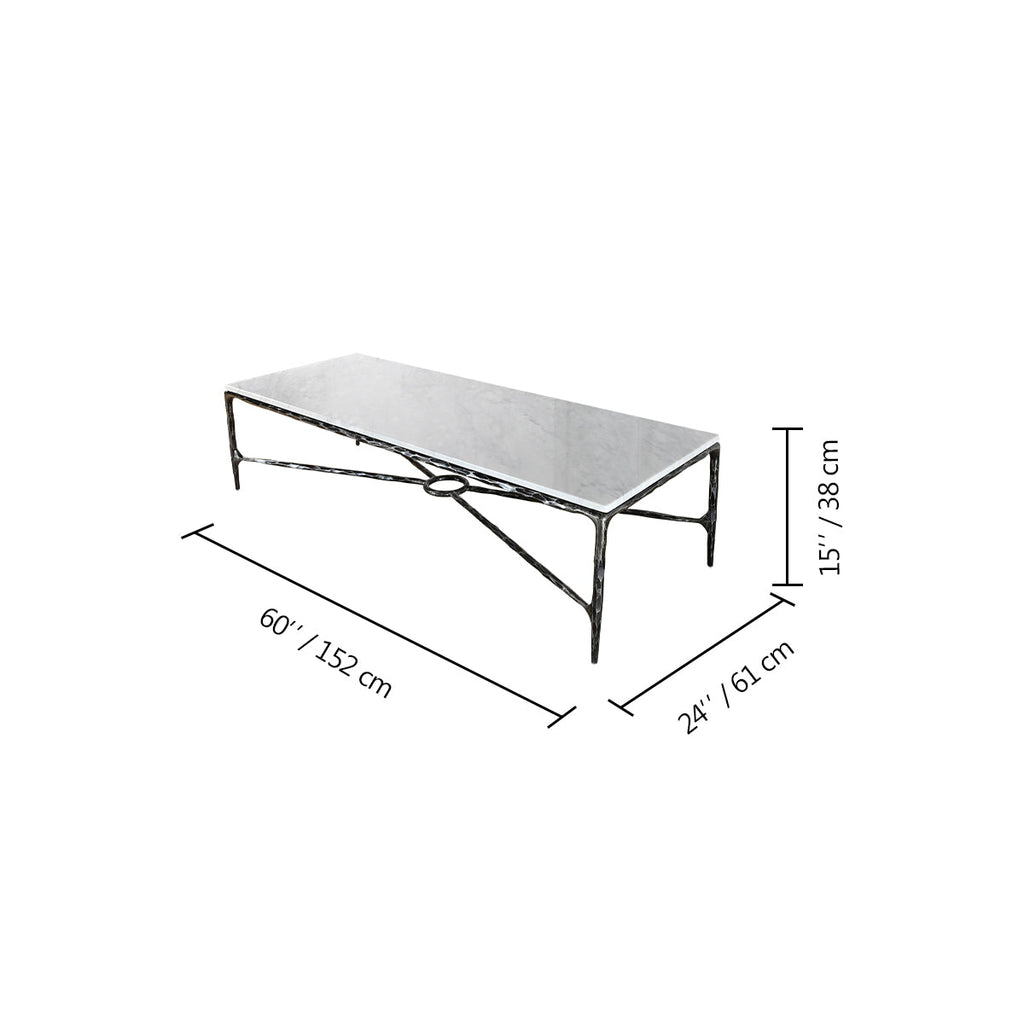 Thadson Rectangle Marble Coffee Table 48" 55" 60" 67"