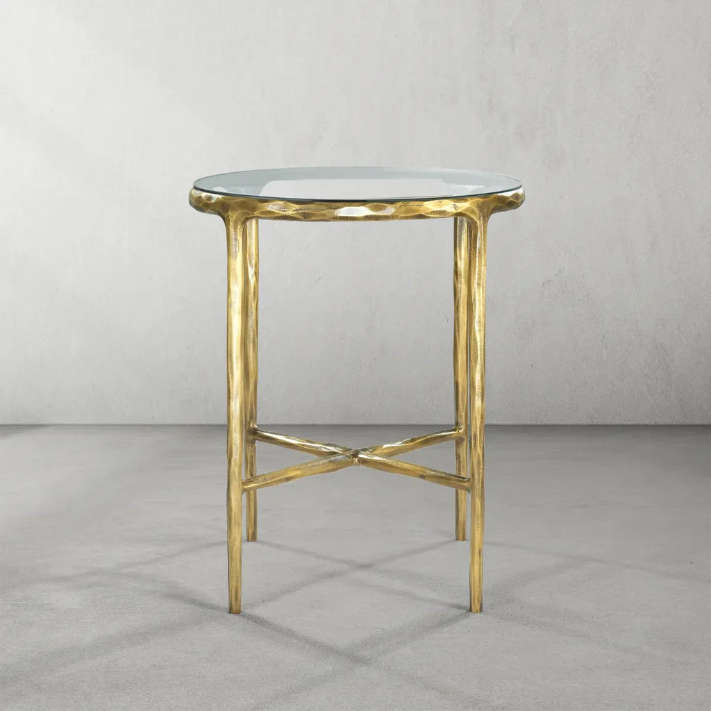 Thadson Glass Round Side Table 18" 22"