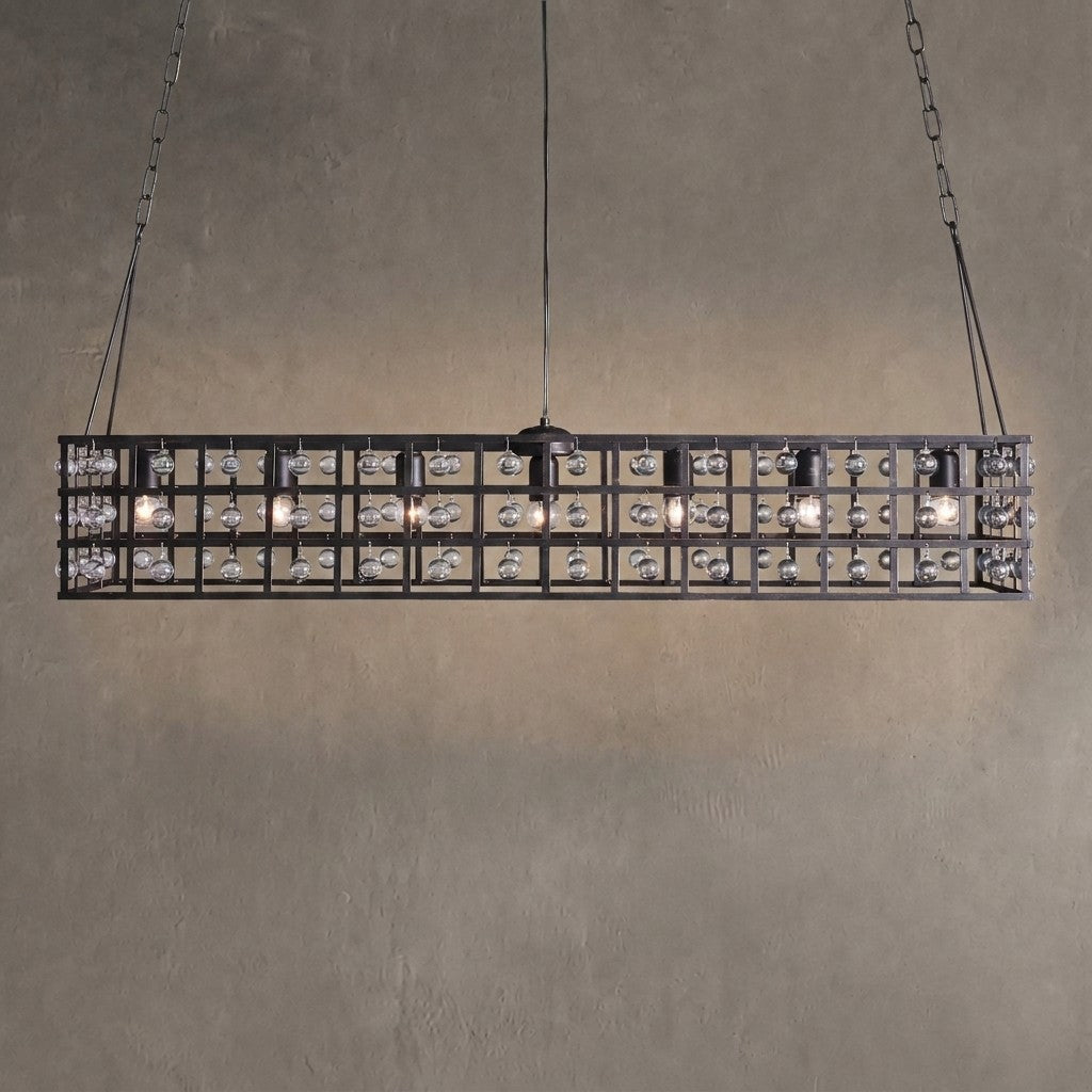 Latticeorb Rectangular Chandelier 7 Light