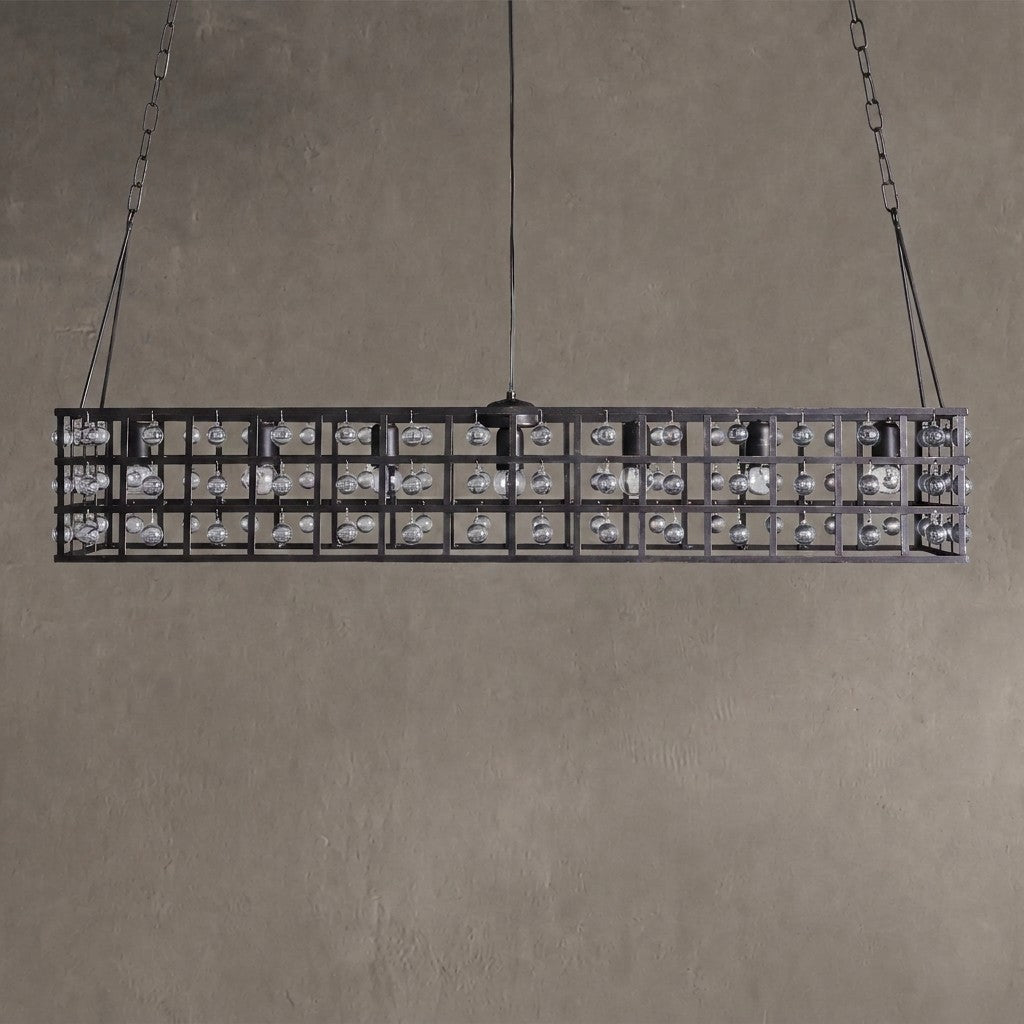 Latticeorb Rectangular Chandelier 7 Light