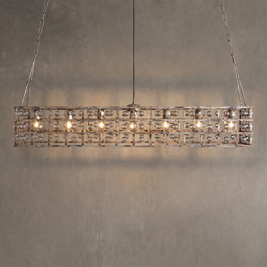 Latticeorb Rectangular Chandelier 7 Light