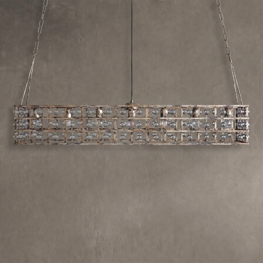 Latticeorb Rectangular Chandelier 7 Light