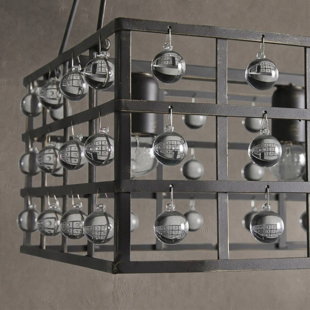 Latticeorb Rectangular Chandelier 7 Light