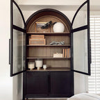 Hatton Glass-Door Oak Cabinet | Modern Farmhouse Design