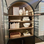Hatton Glass-Door Oak Cabinet | Modern Farmhouse Design