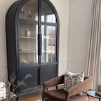 Hatton Glass-Door Oak Cabinet | Modern Farmhouse Design