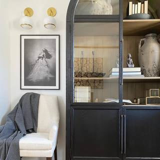 Hatton Glass-Door Oak Cabinet | Modern Farmhouse Design