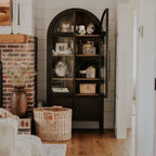 Hatton Glass-Door Oak Cabinet | Modern Farmhouse Design