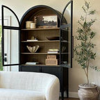 Hatton Glass-Door Oak Cabinet | Modern Farmhouse Design