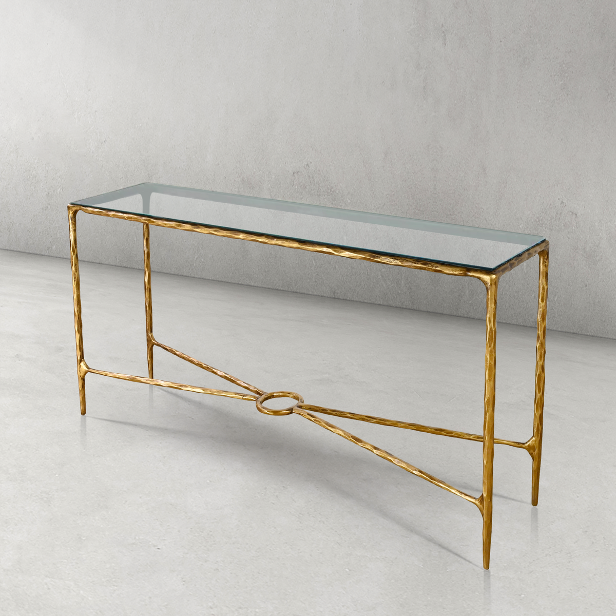 Thadson Rectangle Glass Console Table 60" 72"