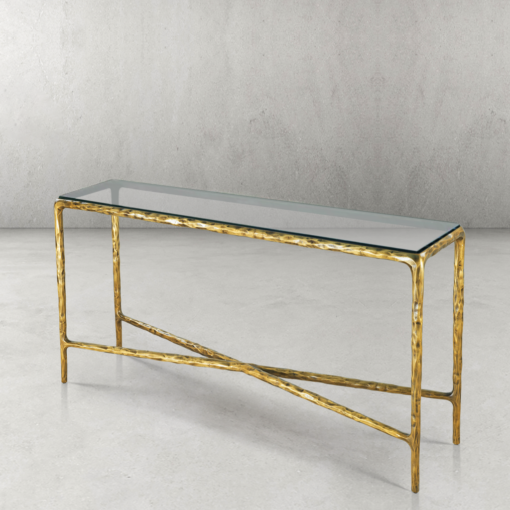 Thadson Rectangle Glass Console Table 60" 72"