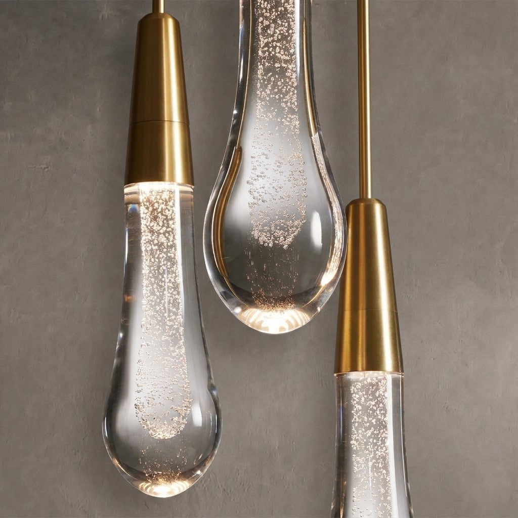 Rillfall Glass Linear Chandelier 87"