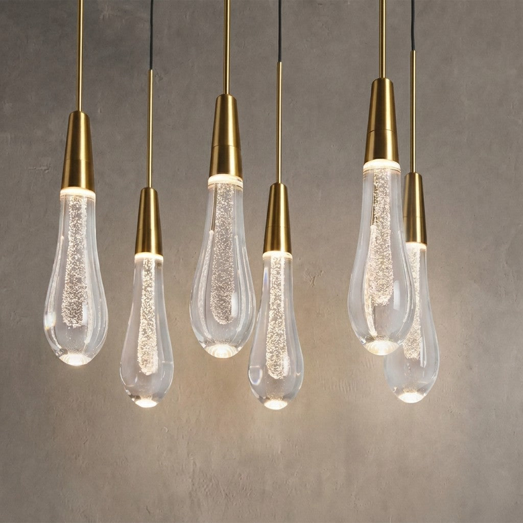 Rillfall Glass Linear Chandelier 87"