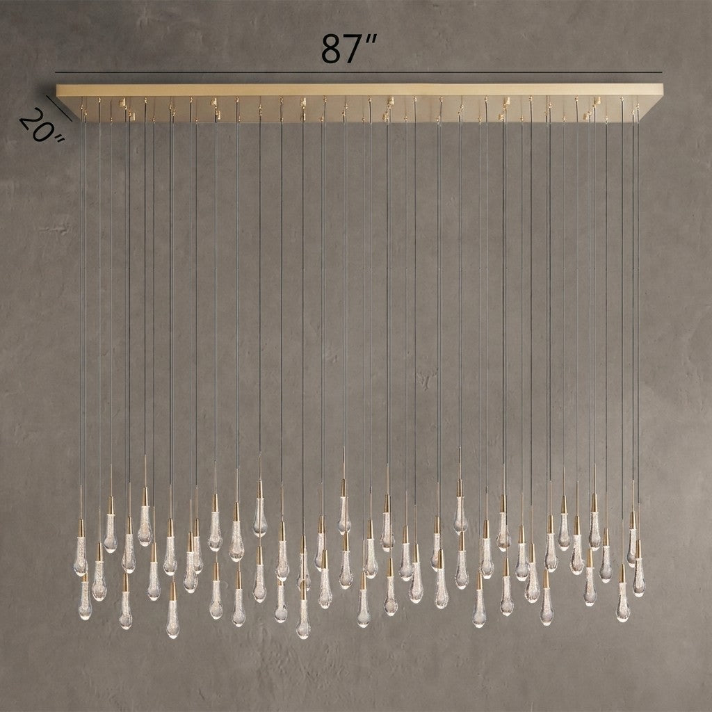 Rillfall Glass Linear Chandelier 87"